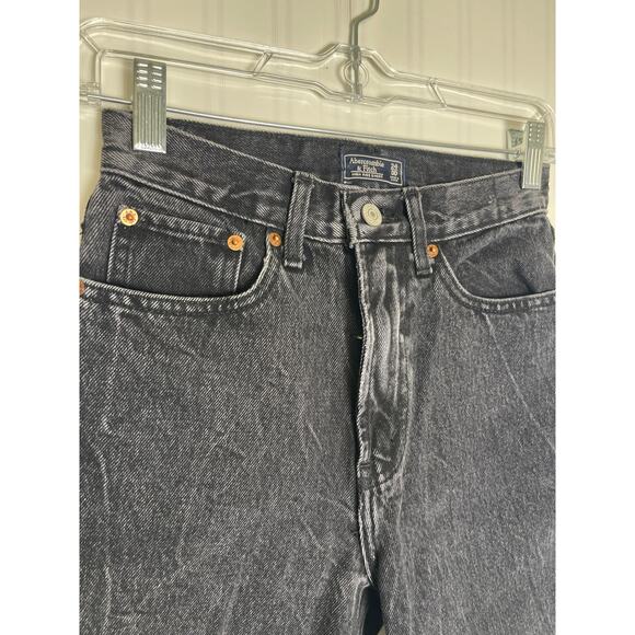 Abercrombie and Fitch Raw Hem High Rise Shorts Womens Size 24 Washed Black Urban - Picture 3 of 10